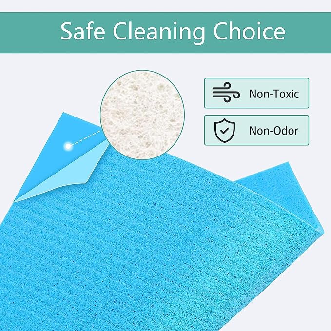 HOMEXCEL Swedish Dishcloths for Kitchen 20 Pack, Sponge Dish Cloth for Counters & Washing Dishes, Reusable and Absorbent Paper Towels, 3 Colors Assorted