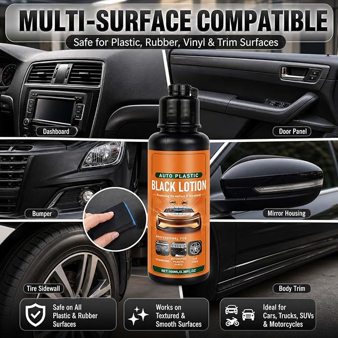 Auto Plastic Black Lotion - Auto Plastic Restorer Black Lotion