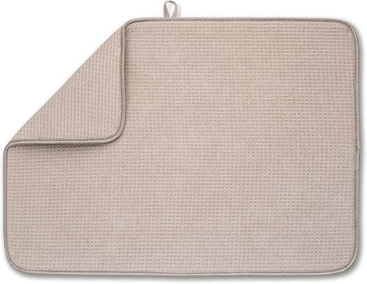 Bellemain XL Dish Mat 24" x 17" ( LARGEST MAT ) Microfiber Dish Drying Mat , Super absorbent ( Ivory )