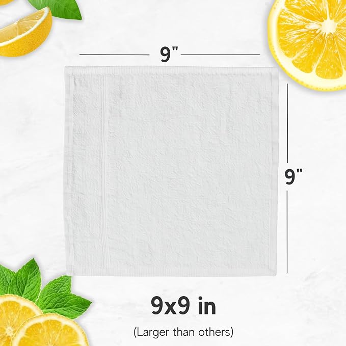 60 Hot or Cold Wrapped Moist Towels – 9'' x 9" Moist Towelettes Individually Wrapped Scented Disposable Face & Hand – Pre-Moistened Hand Wipes Soft Refreshing for Travel, Spa, Restaurant - Citrus