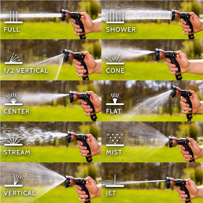 Pocket Hose 25 FT Copper Bullet Expandable Garden Hose, As Seen on TV | 10 pattern thumb spray nozzle, anti-burst upto 650 psi, 3/4 in, lead-free, solid copper, anodized aluminum, ultra-lightweight