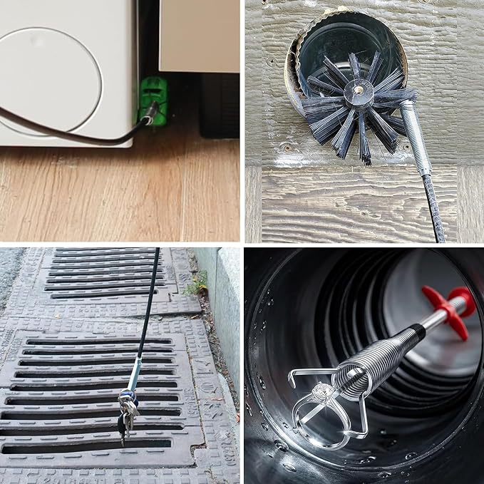 Flexible Grabber Claw Tool 118", Extra Long Grabber Reacher Tool, Drain Snake Hair Drain Clog Remover with 4-Claw Pickup Tool for Sink, Shower, Bathtub, Toilet and Pipe Cleaning