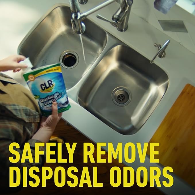 CLR Brands® Garbage Disposal Foaming Cleaner combines a powerful fast-dissolving formula with a fresh, clean-scented pod to safely clean and remove disposal odors without scrubbing. Use weekly.
