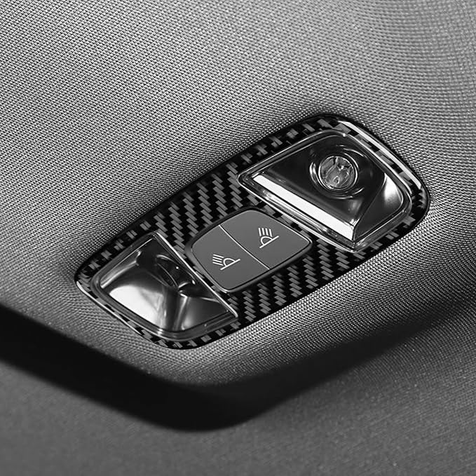 Real Carbon Fiber Overhead Stickers Fit for Audi A3 8Y S3 2021-2025 | Overhead Reading Light Panel Trim | Accessories | Self-adhesive