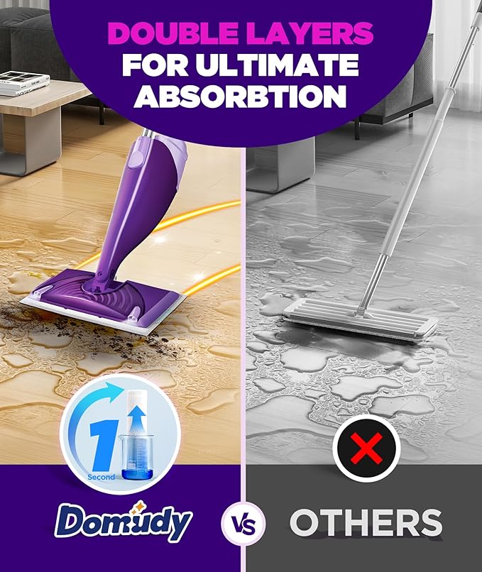 4-Layer Super Absorbent Pad Refills for Swiffer Wet Jet Mop, Heavy Duty & No-Shedding Mopping Pads Refill, Disposable Streak-Free Cleaning for All Sealed Floors 60 Pack