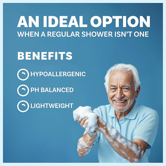 Scrubzz Disposable No Rinse Bathing Wipes for Senstive Skin - 25 Pack - All-in-1 Single Use Shower Wipes, Simply Dampen, Lather, and Dry Without Shampoo or Rinsing (Sensitive Skin, 1-Pack)