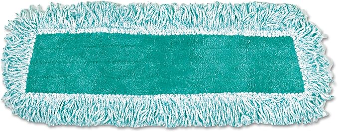 Rubbermaid Commercial Products Light Commercial Microfiber Dust Pad with Fringe, 18 inch, Green, For Janitorial/Professional Cleaners for Light-Duty Cleaning/Dusting/Sweeping