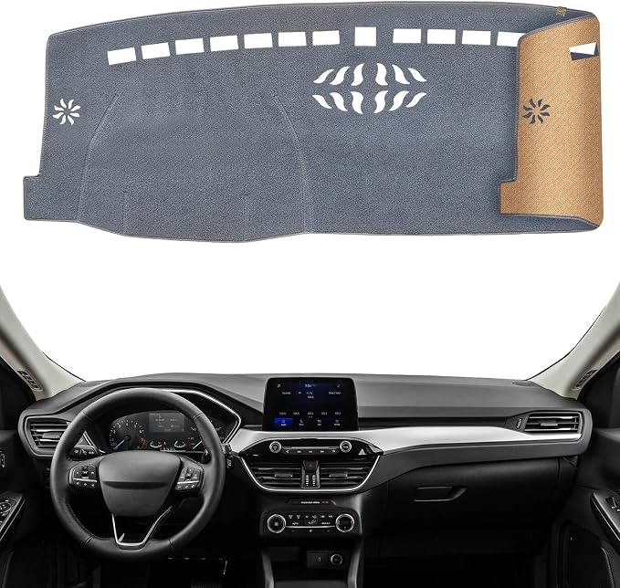 Dashboard Cover Dash Mat Fit for Fo-rd Escape 2024-2020 (Without HUD Models),Car Dash Board Mat Anti-Glare Carpet,Non-Slip Pad Sunshield Protector (Grey)