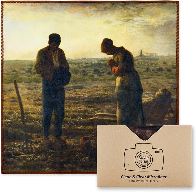 Large Microfiber Cleaning Cloths [5 Pack] – Classic Art “The Angelus” Design, Premium Lens Cleaning Cloth for Cameras, Glasses, Screens & Electronics