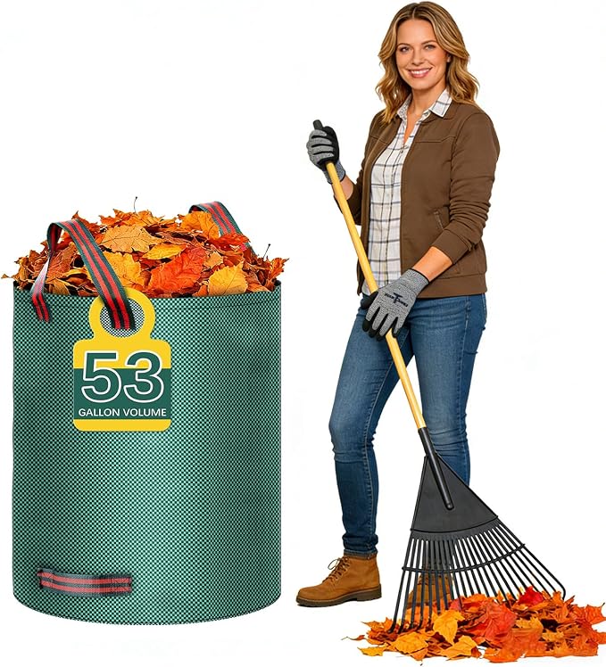 53 Gallon leaf bags yard waste bags lawn bags,It can be used to Cleaning fallen leaves, weeds, and yard trash, store outdoor toys and camping supplies, or for moving