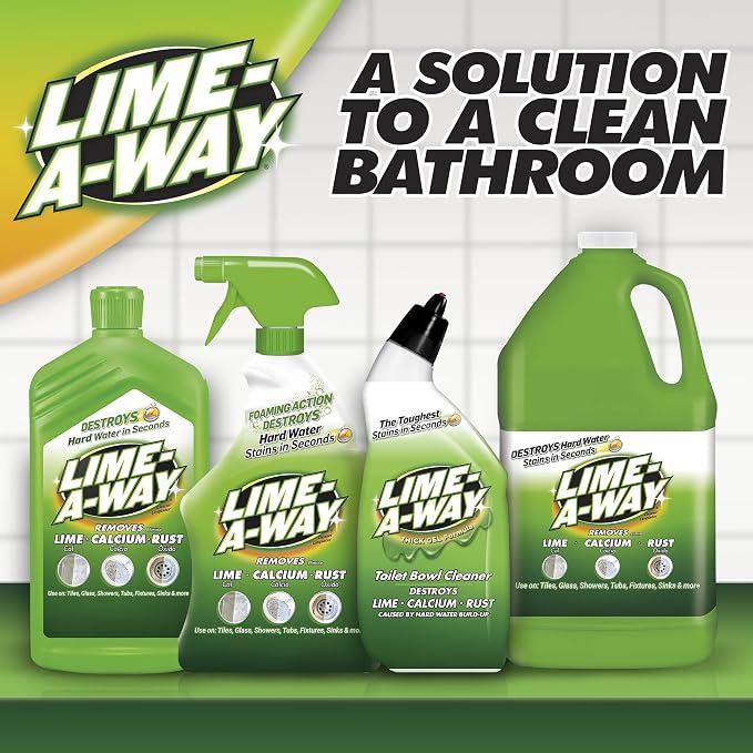 Lime-A-Way Hard Water Stain Remover Spray, Removes Lime, Calcium & Rust in Seconds, Bathroom Cleaner, 22 fl oz (2-count)