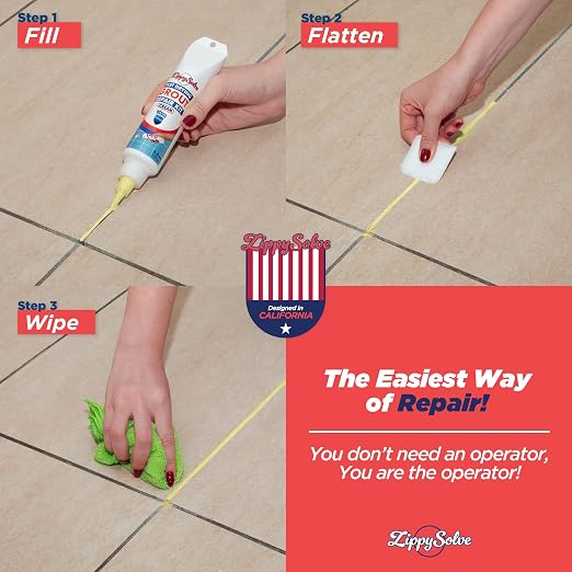 Tile Grout, Repair Kit, Restore & Renew Tile Joints Line, Fast Drying Tile Grout Paint Squeeze Tube for Bathroom Shower Kitchen Floor, Waterproof (8.8 oz, Cream)