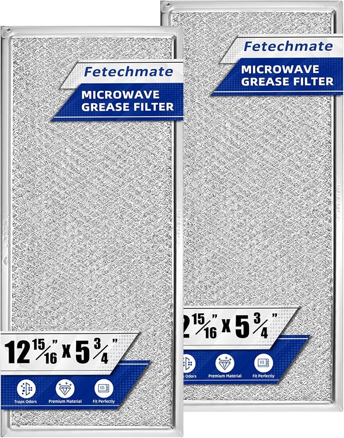 13" x 6" Microwave Filter Fits for Whirlpool Ge Microwaves W10208631A Microwave Grease Filter by Fetechmate - Pack of 2