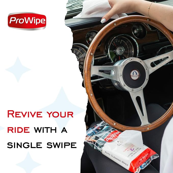 Car Cleaning Wipes - Car Interior Cleaner, Dashboard Cleaner, 1x40 Count Residue-Free Wipes for Interior Surfaces, From Dashboard to Leather Seats, Must Have Accessories