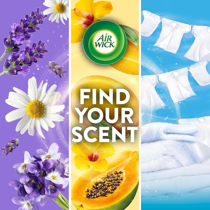 Air Wick Plug in Scented Oil Starter Kit,2 Warmers + 6 Refills,Lavender & Chamomile,Eco Friendly,Essential Oils,Air Freshener,(Pack of 2)