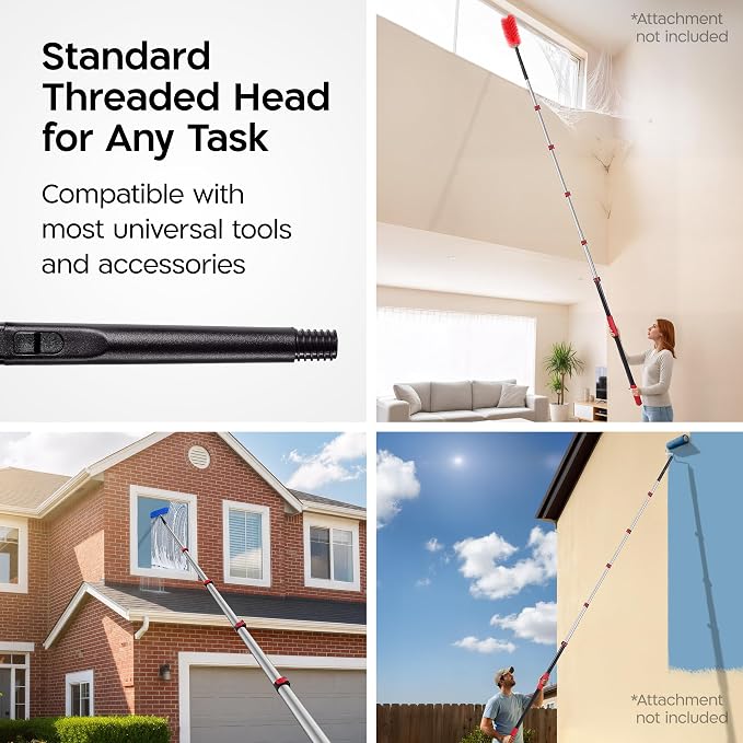 Tyroler Professional Window Squeegee with Extension Pole 6-25ft | | Squeegee for Window Cleaning | Outdoor Window Cleaner Tool | Windows Washing Kit with Extension Pole