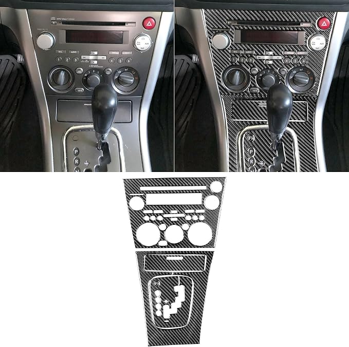 JKYUKU Real Carbon Fiber for Subaru Accessories Center Console Ac Cd Radio | for Legacy/Outback 2005-2009, Black Center Console Ac Cd Radio Control Gear Shift Shifter Panel Sticker, Premium Sporty Look