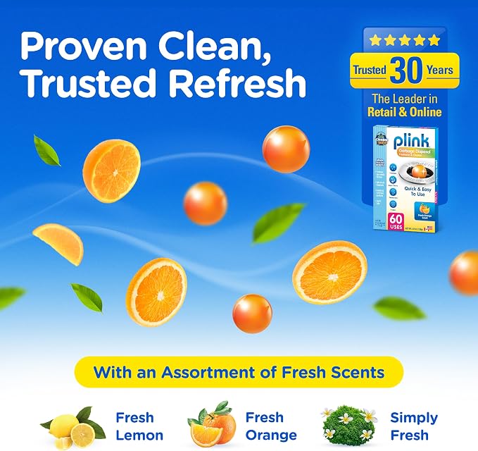 Compac Home [[60 Count]] Plink Garbage Disposal Cleaner and Deodorizer VALUE PACK - Orange