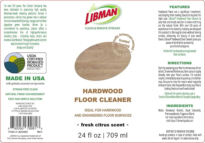 Libman Liquids Hardwood Floor Cleaner 24oz