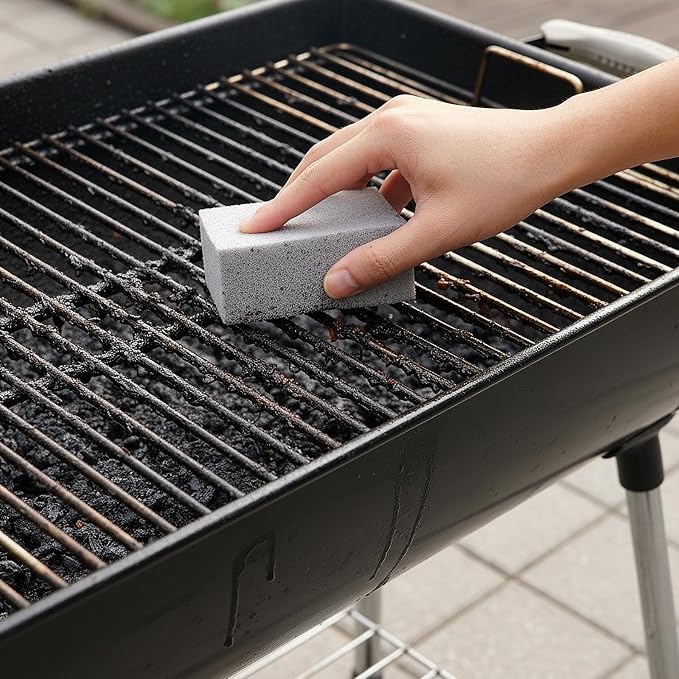 4 Pack Grill Cleaning Bricks, Pumice Stone for Cleaning Oven, Stove, BBQ Grill, Commercial Grade Cleaner for Cookers, Frying Pans, Racks, Flat