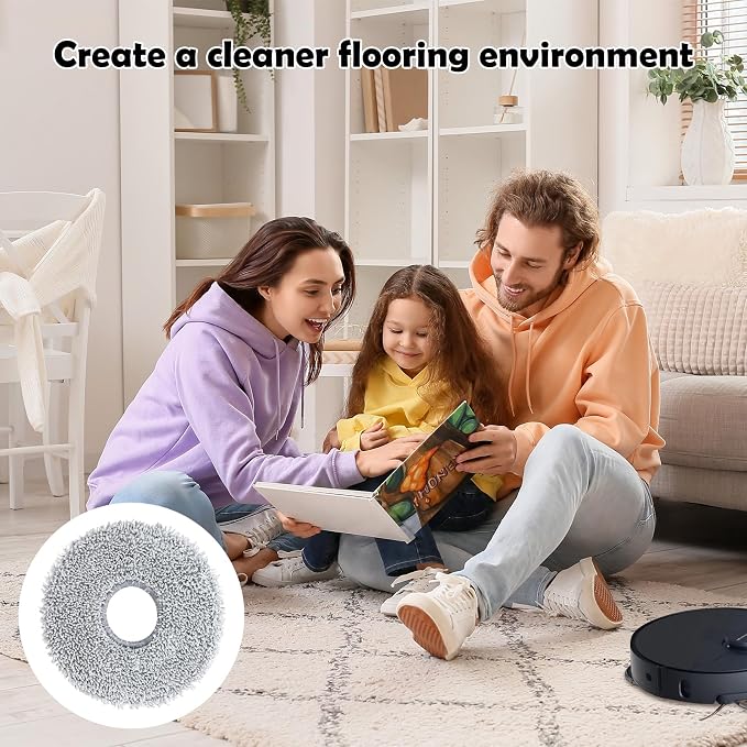 8 Pack Reusable Mop Pads for Dreame L10s, L40, X40, X50 Robot Vacuum | for Mova V50/E40/P10/P50 Pro Ultra, L50/X30/D30/L20/L40s Ultra/L10s Pro Ultra/L10s Ultra Gen2 Microfiber Washable Mop Cloth