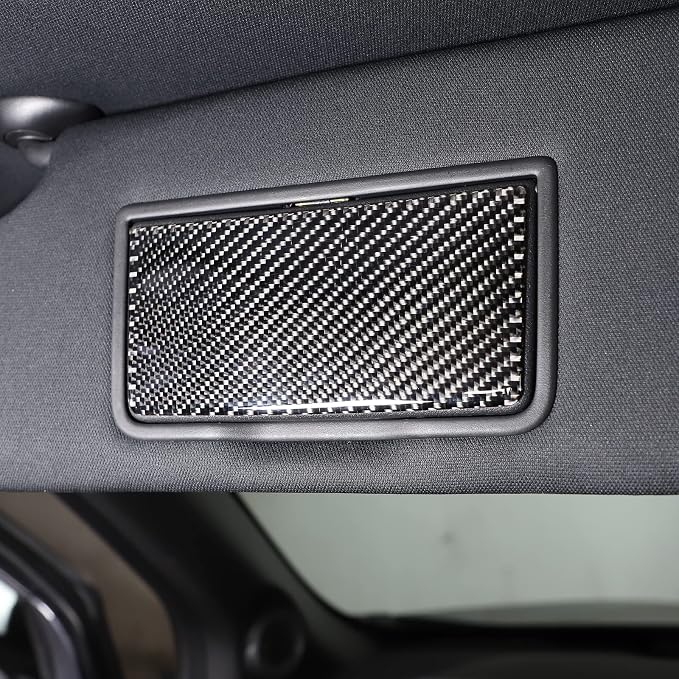 Car Sun Visor Panel Trim Cover Sticker for Honda Pilot 2016-2022/ Ridgeline 2017-2023/ Passport 2019-2023, Car Visor Makeup Mirror Panel Trim Cover, Carbon Fiber (Exterior Threshold_Black)