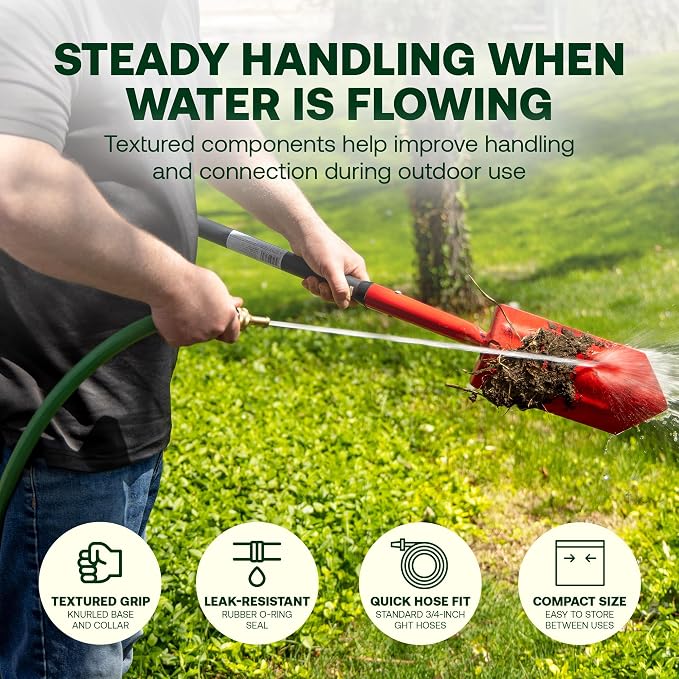 Rain Bird HENZLB2JET 2-Inch Lead-Free Brass Jet Hose End Nozzle - High Pressure Garden Hose Sprayer with Focused Jet Stream, Durable Brass Construction, 3/4 in GHT Connection for Outdoor Cleaning
