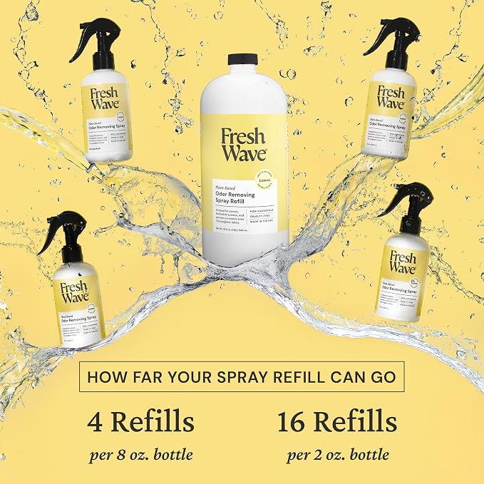 Fresh Wave Spray Refill Odor Removing Bundle: (3) 32 fl oz. Sprays - (1) Lemon, (1) Lavender, (1) Original