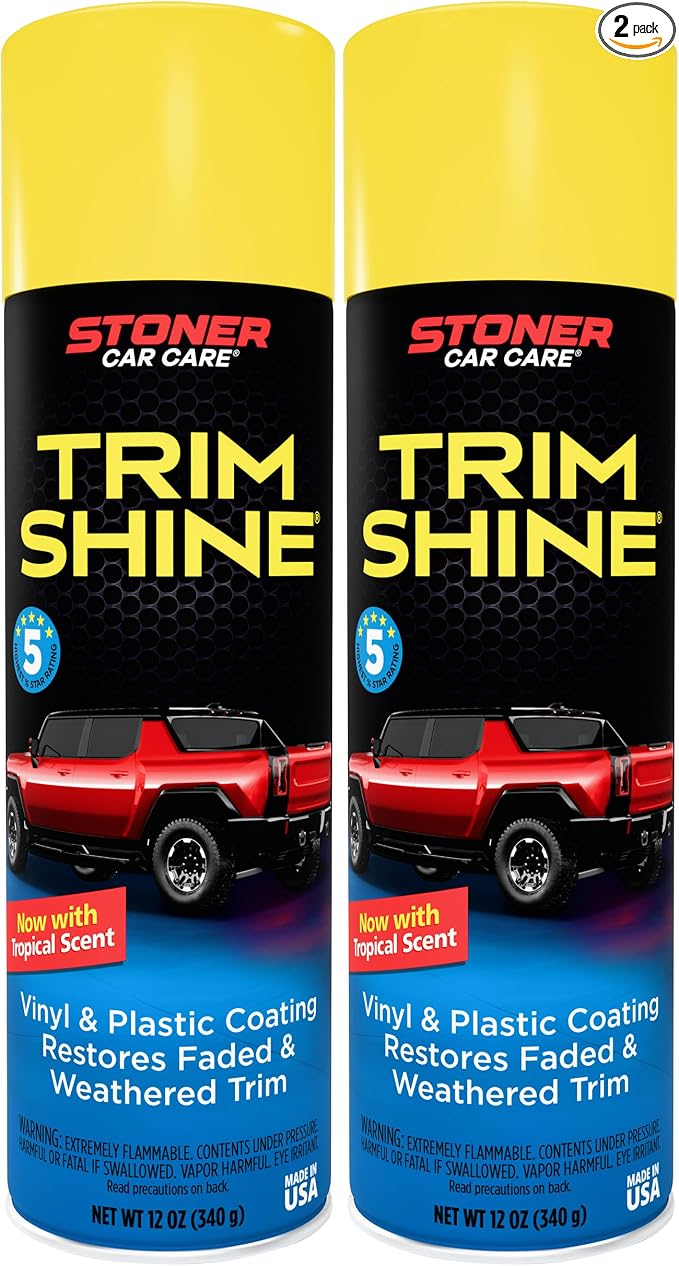 Stoner Car Care 91034-2PK Trim Shine – Black Trim and Plastic Restorer for Cars – Vinyl and Plastic Trim Protectant Coating for Interior and Exterior Use – Fast-Drying No Sling – 12 oz (Pack of 2)