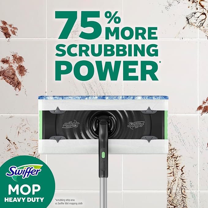 Swiffer Heavy Duty Mop Wet Multi-Surface Cloth Refills for Floor Mopping and Cleaning, Outdoor Window Fresh Scent, 20 count