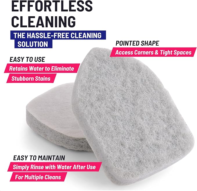 Scrubber Sponge Refill for 3 in 1 Moku Home Shower Scrubber, 2-Pack (Gray) | Non-Scratch Pads for Tub, Tile, Sink, Shower, Kitchen, Wall & Floor; for Moku Home Extendable Long-Handle Bathroom Brush