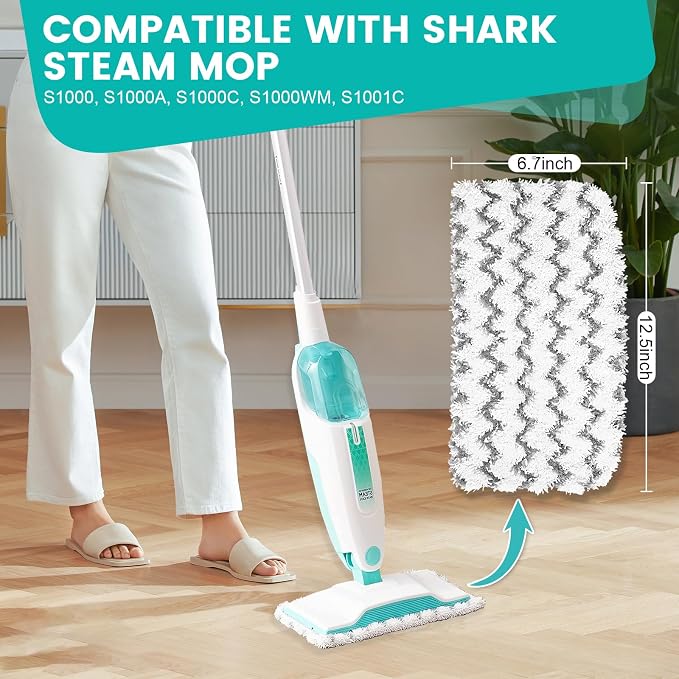 14 Pack Steam Mop Replacement Pads Compatible with Shark Steam Mops S1000/S1000A/S1000C/S1000WM/S1001C, Floor Steamer Pads Washable, Reusable Microfiber Cleaner Pads