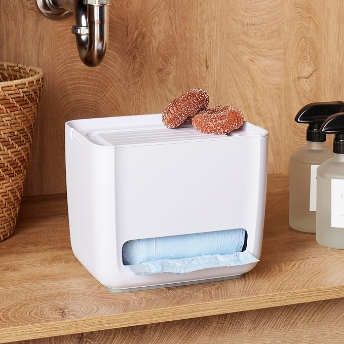 YouCopia SinkSuite Trash Bag Dispenser, Garbage Bag Holder, Top Lid Storage