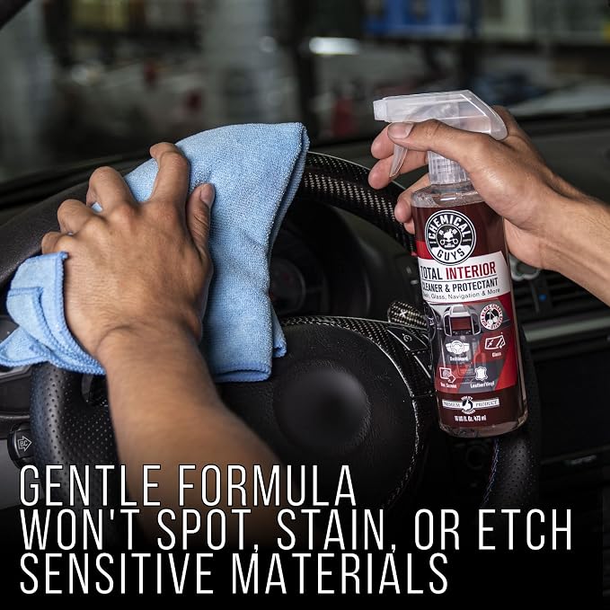 Chemical Guys, Total Interior Cleaner & Protectant, Black Cherry, 16 oz | Cleans leather, vinyl, plastic and glass in one step with a Black Cherry scent and a fresh, factory-style finish
