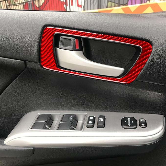 Real Carbon Fiber Trim for Toyota Camry Accessories | for 2012 2013 2014 Inner Door Handle Panel Interior Thick Overlay Decal