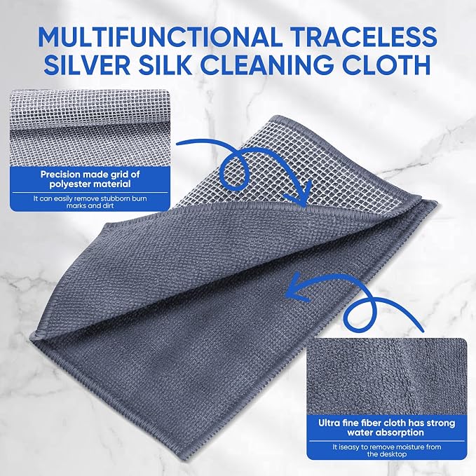 Forggon 10Pcs New Upgrade 2-Layer Non Scratch Wire Dishcloth,Wire Dishwashing Rag, Non-Scratch Wire Dishwashing Rags for Wet and Dry, Kitchen Cleaning Dish Rags for Cookware,Sinks, Dishes,Stove