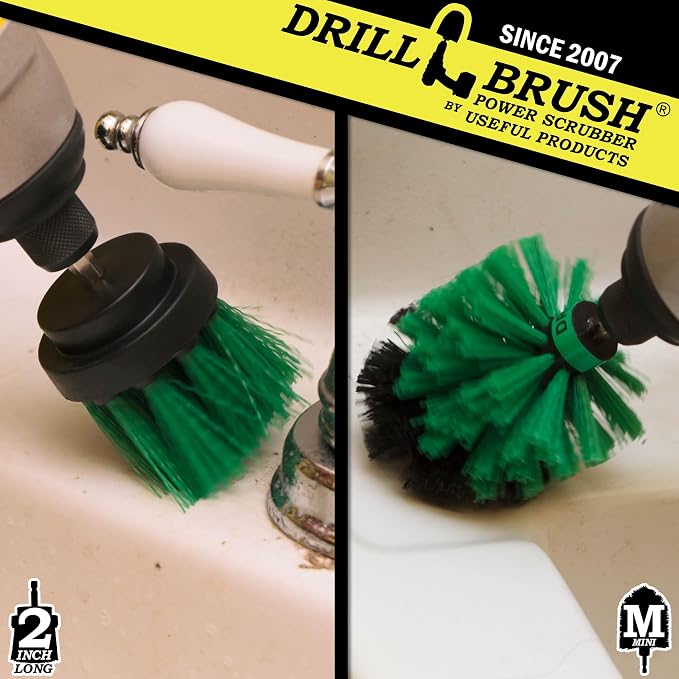 Drill Powered Kitchen Cleaning Brushes - Kitchen Scrubbers - Sink Cleaner | Oven Cleaning Tools - Fridge Stain Remover - Kitchen Cleaning Supplies - Countertop Scrub Brush - Air Fryer Cleaning Kit