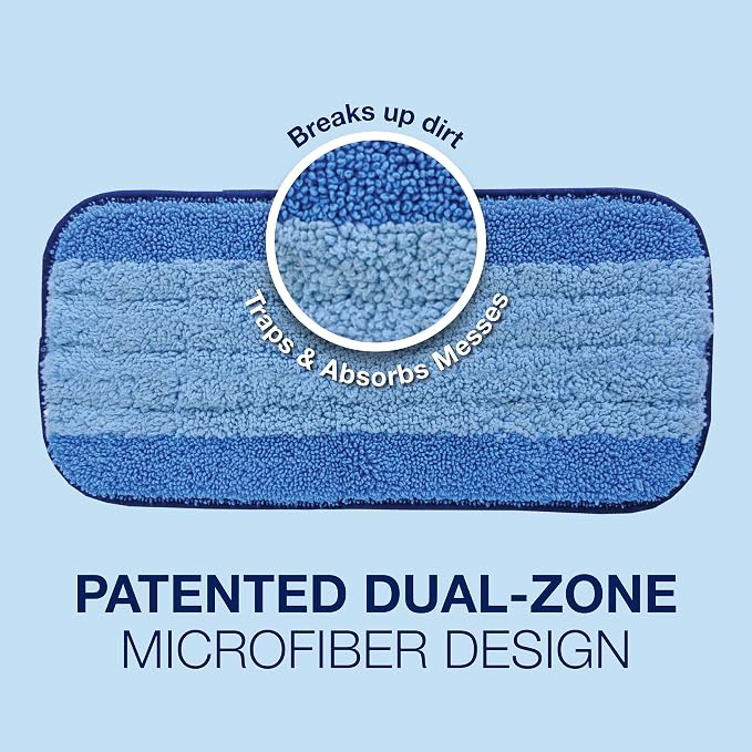 Bona® Microfiber Cleaning Pads for use with Swiffer® WETJET® Spray Mop only, 3 Pack, Washable & Reusable up to 500 Times