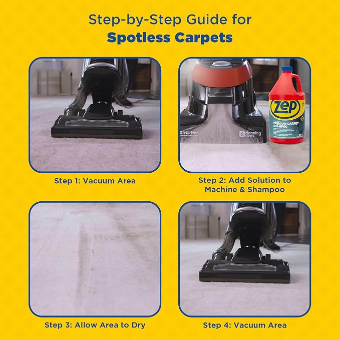 Zep Premium Carpet Shampoo - 1 Gal (Case of 4) - ZUPXC128 - Deep Cleaning and Stain Removal for Carpet Machines