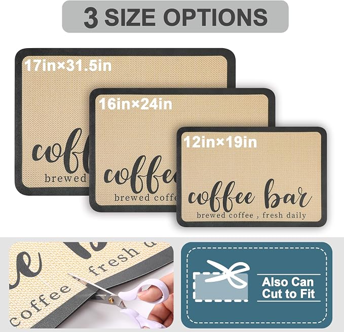 HotLive Coffee Mat - Absorbent Hide Stain Rubber Backed Dish Drying Mat for Kitchen Counter - Bar Mats for Countertops Accessories Fit Under Coffee Maker Espresso Machine