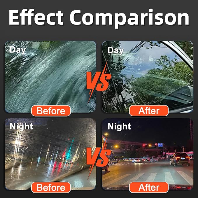Glass Oil Film Remover for Car, Hand-Held Glass Emulsion Cleaner, Glass Cleaner Automotive Oil Film Cleaning Brush for Car Windows, Windshield and Mirrors, Improve Driving Visibility