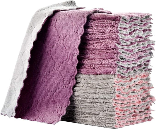 OstWony Small Reusable Cleaning Cloths,6 x 10 inch,11PCS,Absorbent Dish Rag | Small Reusable Cleaning Cloths,Super Absorbent Multipurpose Dish Cloths,for Furniture Rags,Tableware Quick-Drying Towels