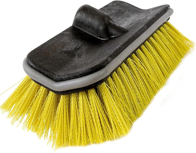 DOCAZOO Scrub Brush Pole Attachment | Hard Bristle Scrub Brush & Outdoor Broom for Extension Poles - Cleans Decks, Patios, House Floors & Cars