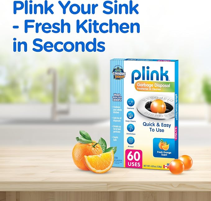 Compac Home [[60 Count]] Plink Garbage Disposal Cleaner and Deodorizer VALUE PACK - Orange