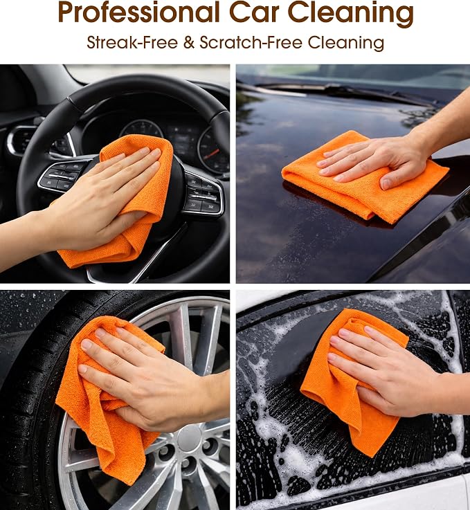 KitchLife Microfiber Cleaning Cloth Roll, 100 Pack - Tear-Away Microfiber Paper Towels, Lint-Free, Reusable, Washable for Kitchen, Car, Dishes, and Sensitive Surfaces (Coral)