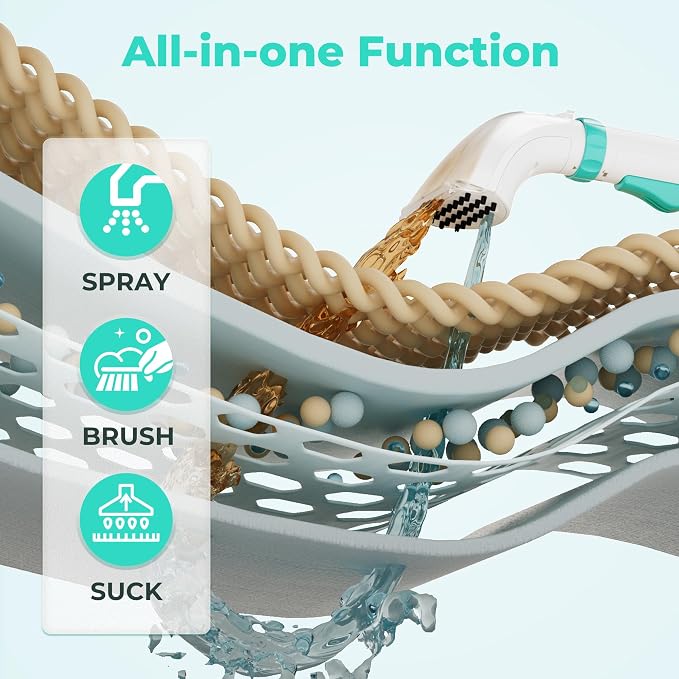 HAUSHOF Portable Carpet, Upholstery Cleaner Machine, 13Kpa Suction | Powerful Stain & Spot Remover, with Cleaning Solution, Deep Stain Cleaning for Carpet, Car Seats, Pets, Couches, Rug