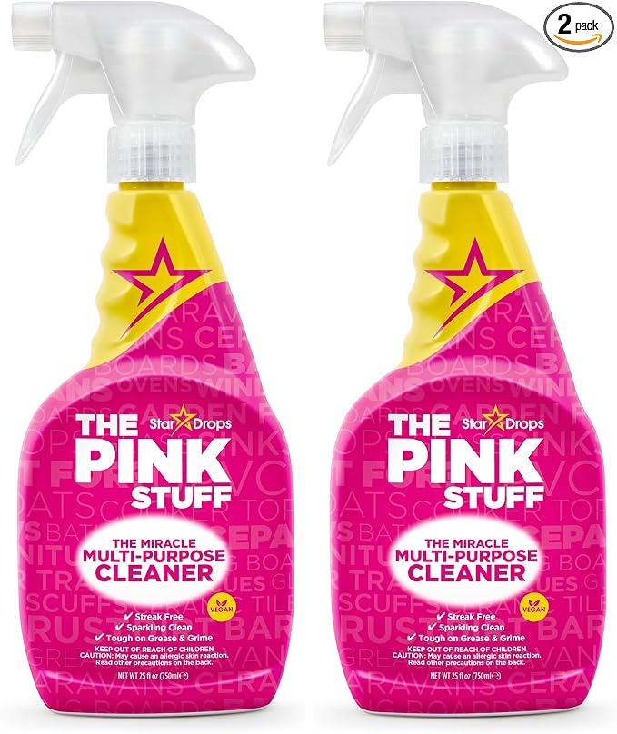Stardrops The Pink Stuff Miracle Multi-Purpose Cleaner – Removes Grease, Grime, and Stains on Kitchens, Bathrooms, Floors, and More, 25 fl Oz (Pack of 2)