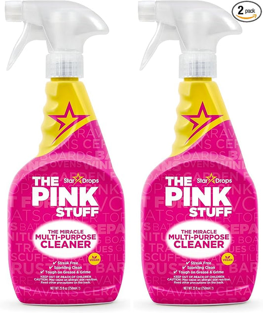 Stardrops The Pink Stuff Miracle Multi-Purpose Cleaner – Removes Grease, Grime, and Stains on Kitchens, Bathrooms, Floors, and More, 25 fl Oz (Pack of 2)