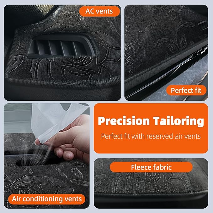 Dashboard Cover Dash Mat Fit for 2018-2012 Fo-rd Focus (Not Fit ST or RS Models),Car Dash Board Mat Anti-Glare Carpet,Non-Slip Pad Sunshield Protector (Flannel)