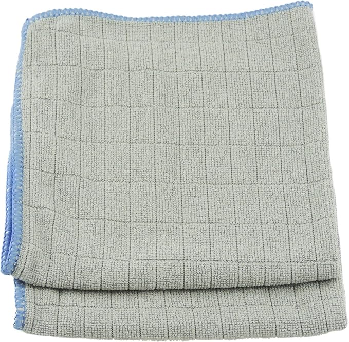 Unger 12” x 12” Microfiber Glass and Mirror Cloths, 2 Pack, Wet and Dry Cleaning Towels, Reusable Supplies, Window Cleaner Polishing Cloth with Streak-Free Results